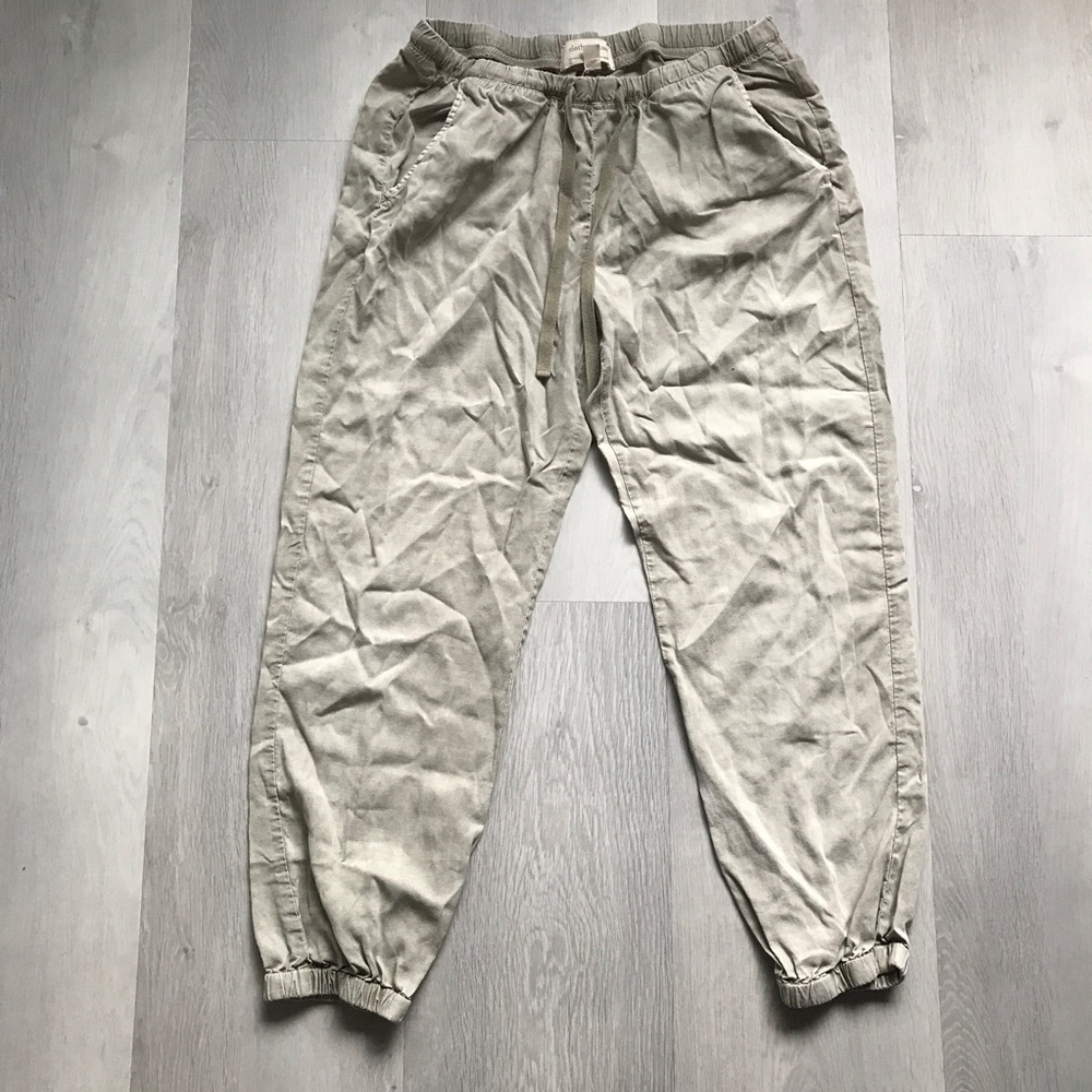 CLOTH & STONE PANTS CHAMBRAY JOGGER GREEN WOMENS MEDIUM